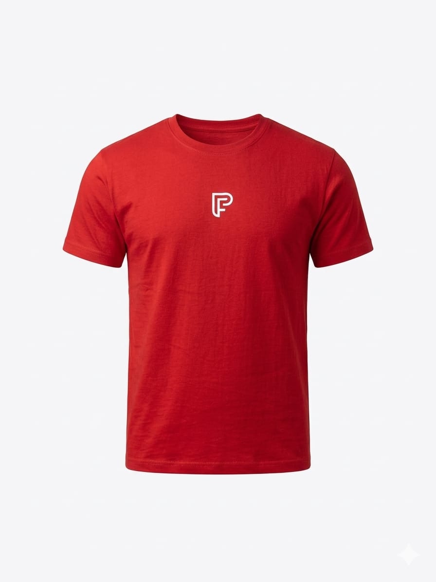 Red crew neck