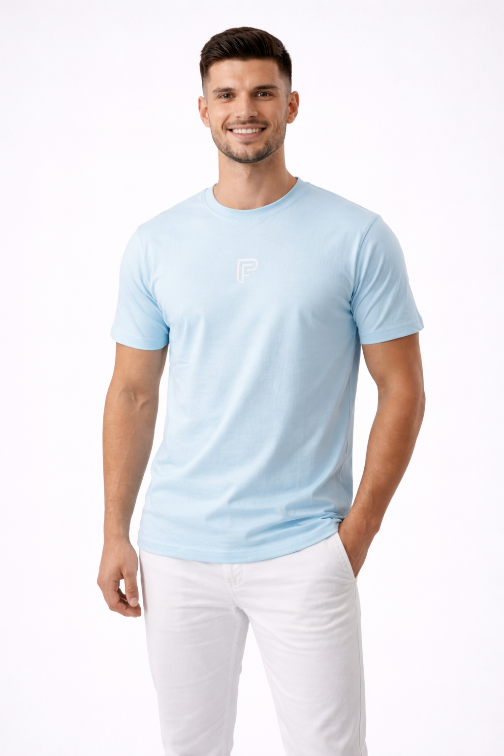 Light Blue  crew neck T-shirt