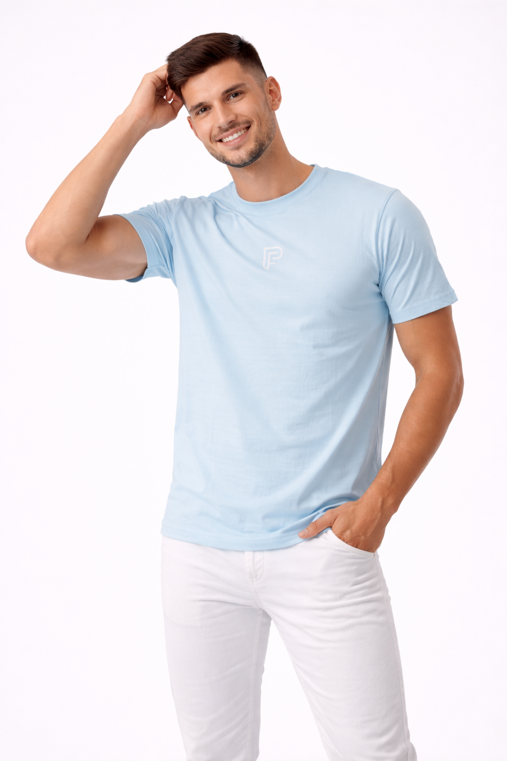 Light Blue  crew neck T-shirt