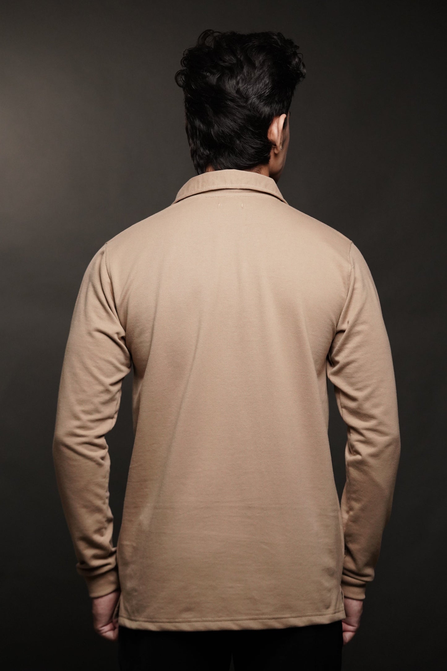 Men's Full Sleeve's Polo Rubber Print T-shirt