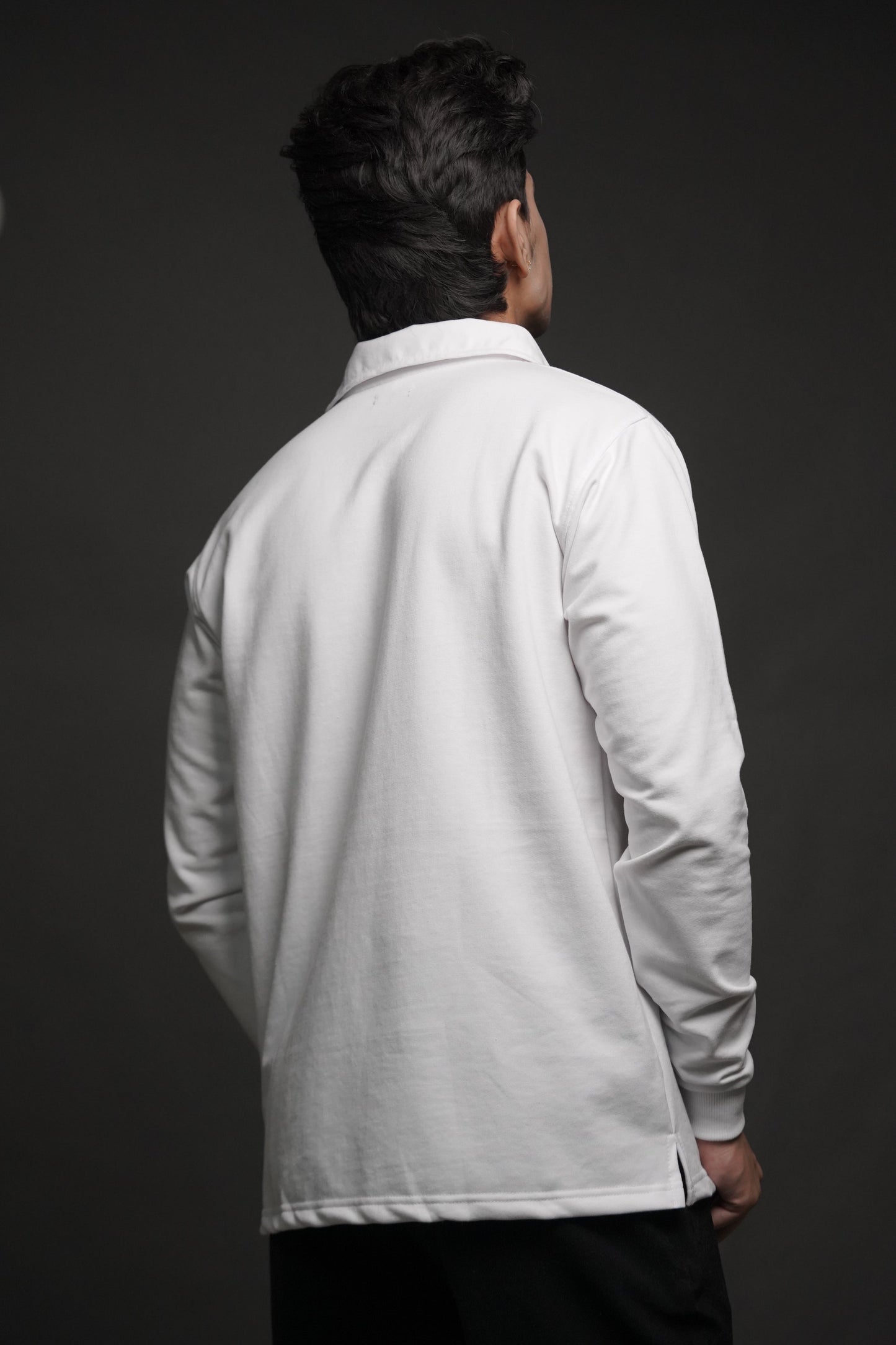 Men's Full Sleeve's Polo Rubber Print T-shirt