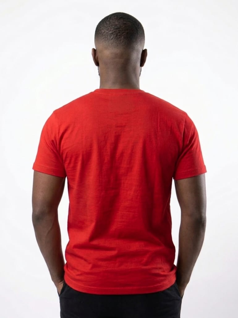 Red crew neck