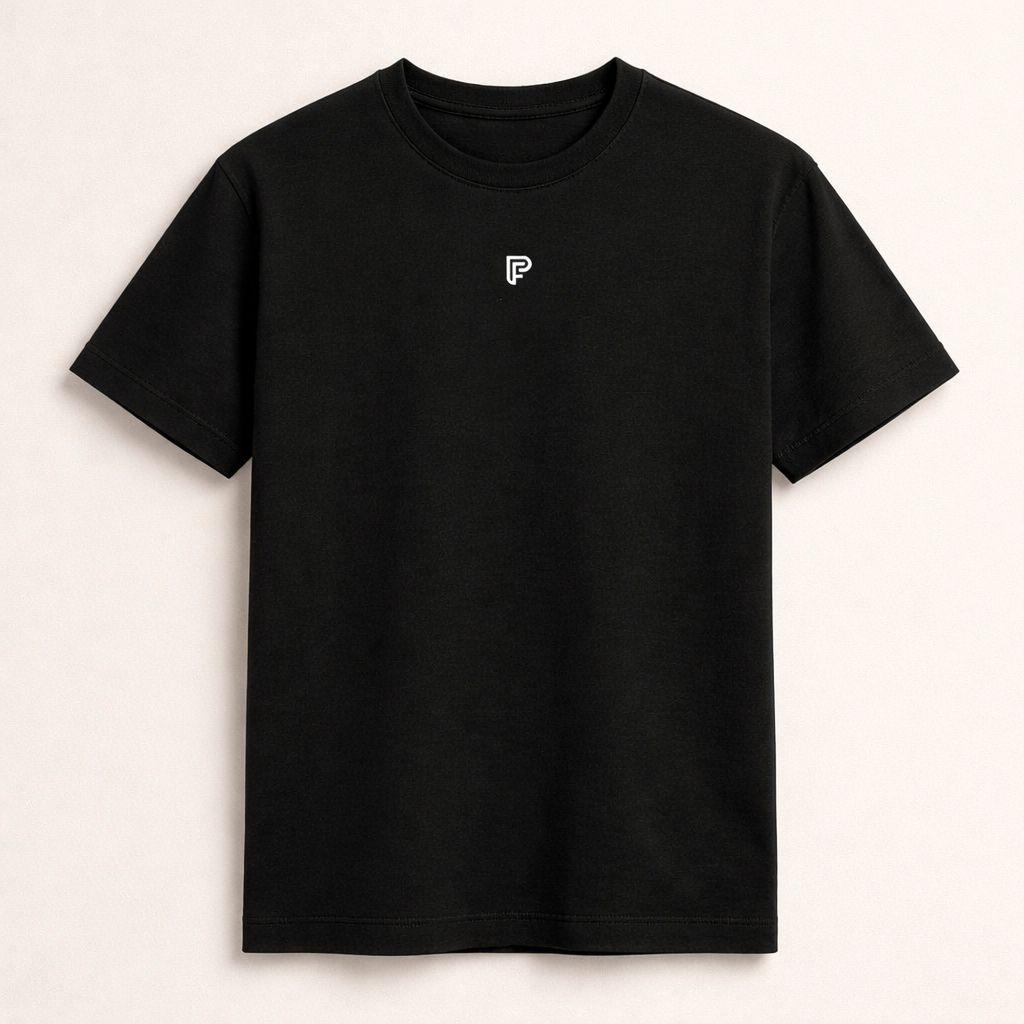 Black crew neck T-shirt