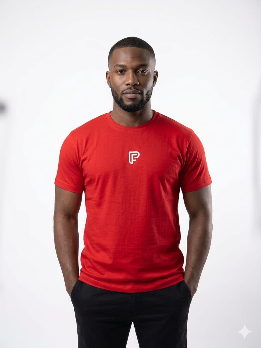 Red crew neck